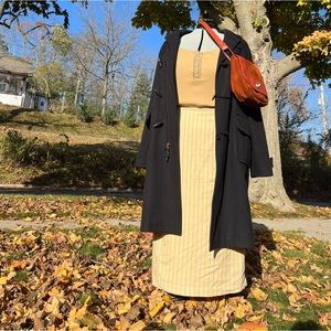 Vintage linen blend midi skirt